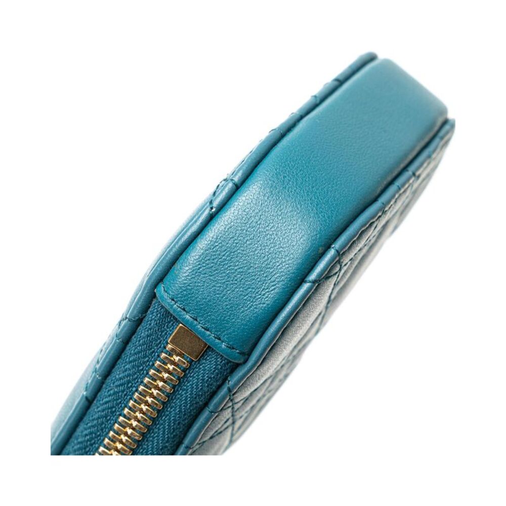 Pre Loved Dior Quilted Chain Messenger Bag Women Blue - Picture 8 of 8
